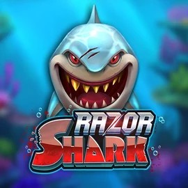 Razor Shark slot logo by Push Gaming at Captain Cooks Casino